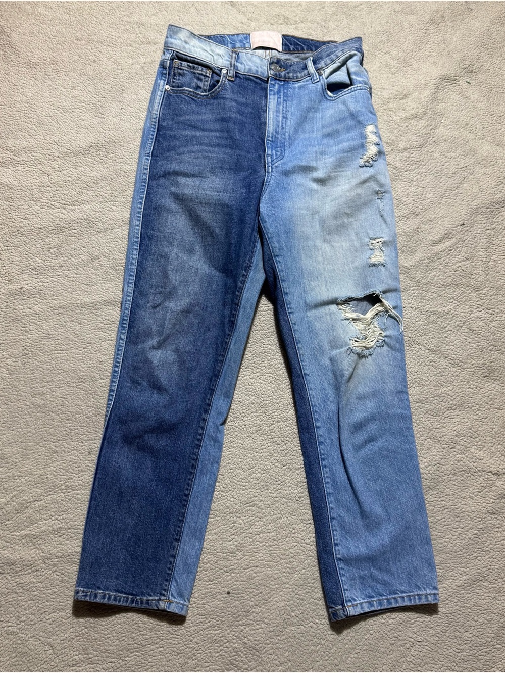 Revice Jeans Womens 30 Blue Denim Two Tone Distressed High Rise Skinny USA 28x26